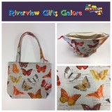 Medium Tote Bag with Zip- Orange Butterfly Medium Tote Bag with Zip- Orange Butterfly